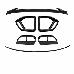 奥迪新款Q5L前杠装饰亮条黑武士雾灯框套件后杠尾喉配件改装用品