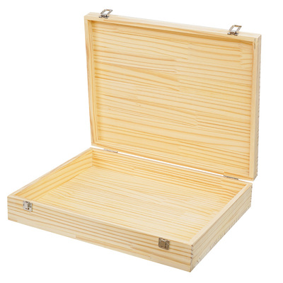 木盒实木车载带盖储物箱松木简约