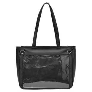 新款日系丝带痛手拎单肩手提包丝皇大肠痛包皮面大容量托特包