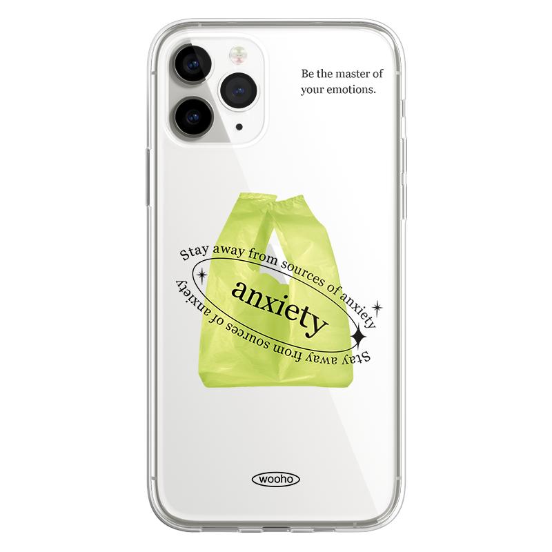 WooHo艺术生不撞壳原创简约ins风远离焦虑适用iphone16promax苹果13手机壳透明15防摔小众设计任意型号