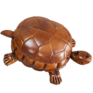 欧式乌龟凳 美式奢华客厅复古真皮换鞋凳全实木异性动物卡通凳子