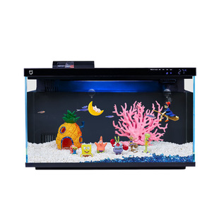 适配小米智能鱼缸造景套装全套摆件布景米家生态装饰改装画法几何