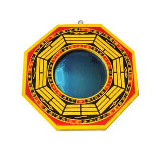 一件包邮特价木八卦镜太极镜凹凸合金镜面八寸家用厂家直销居摆件