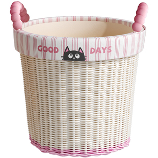 多巴胺高级感脏衣篓家用仿藤编织脏衣服收纳筐卫生间洗澡衣服神器