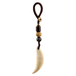 盈月手工编织真黑狗牙挂坠件装饰藏獒牙齿DIY配件钥匙扣个性饰品