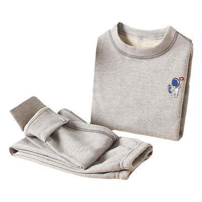 儿童羊绒蚕丝保暖内衣套装女童男童加绒秋衣秋裤中领青少年打底衫