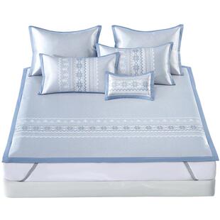 水星家纺凉席1000D可水洗冰丝席抑菌提花席子夏季家用床品26新品