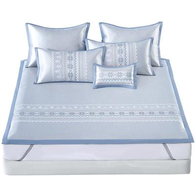 水星家纺1000D可水洗提花冰丝席