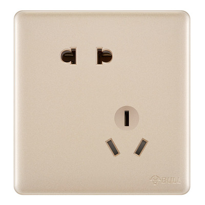 公牛开关插座面板家用香槟金