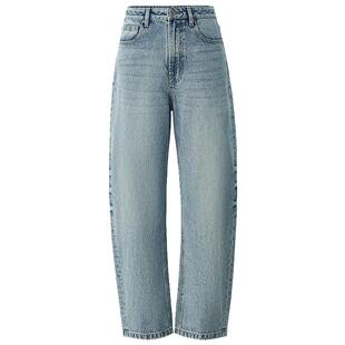 OCHIRLY欧时力 100%棉牛仔长裤弯刀裤显瘦淡人穿搭25早秋新品