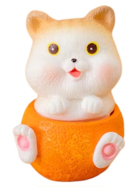 微景观大吉大利橘猫咪造景摆件