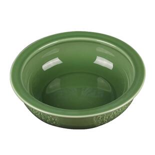 陶瓷和面盆景德镇加大加厚陶瓷盆大号汤碗带盖绿色揉面盆发面盆