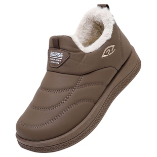 冬季新款加绒保暖棉鞋女休闲雪地靴防水防寒老北京棉靴妈妈鞋厚底