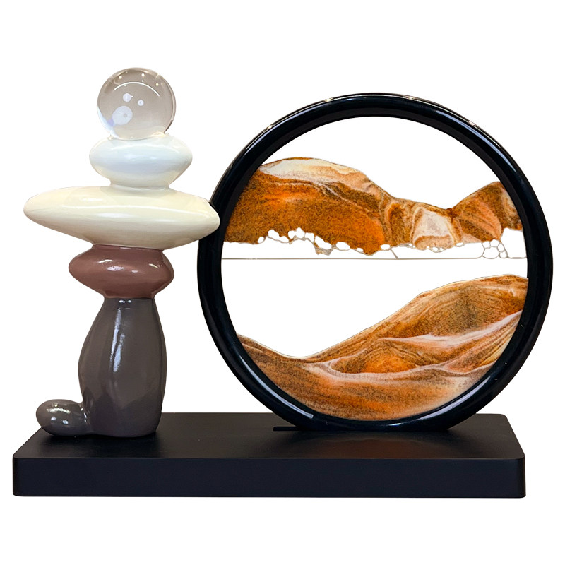 石来运转流沙画摆件工艺品