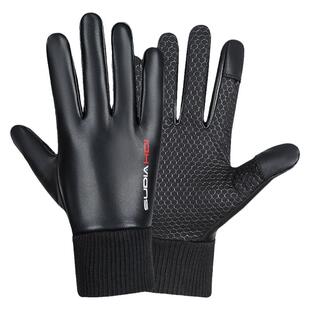 骑行手套冬季保暖户外开电动车触屏防滑露二指送快递外卖防水手套