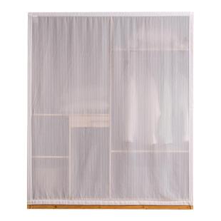 魔术贴衣柜柜子遮挡帘储物柜鞋架书架防尘白纱帘子杂物免打孔自粘