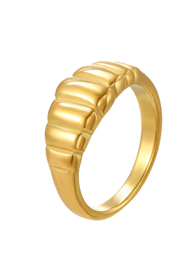 magicfish钛钢光面螺纹戒指