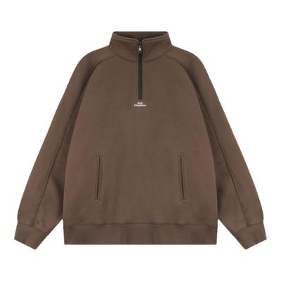 吕小虎休闲恒温暖皮半拉链卫衣