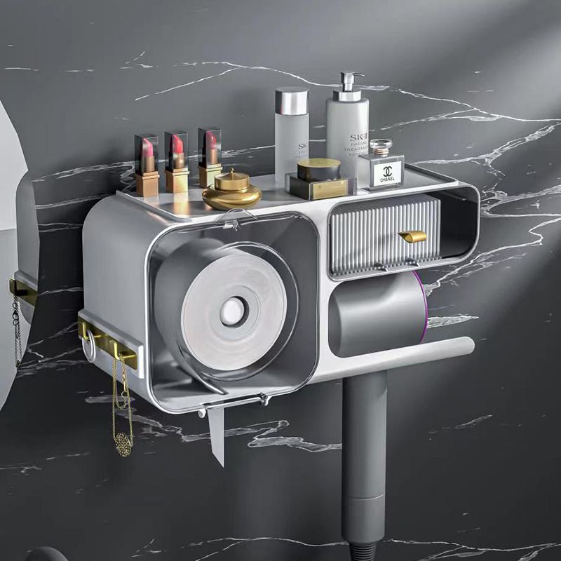 洗脸巾收纳盒壁挂式一次性洁面巾收纳架卫生间面巾纸吹风机置物架