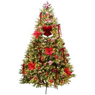 圣诞树配饰包装饰品小挂件套餐圣诞球雪花树顶星LED灯diy礼包套装