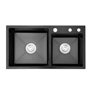 JOMOW厨房水槽304不锈钢双槽手工加厚洗菜盆家用台下盆洗手洗碗池