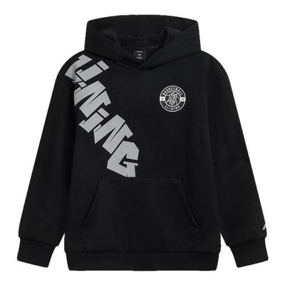 李宁儿童加绒卫衣保暖连帽上衣