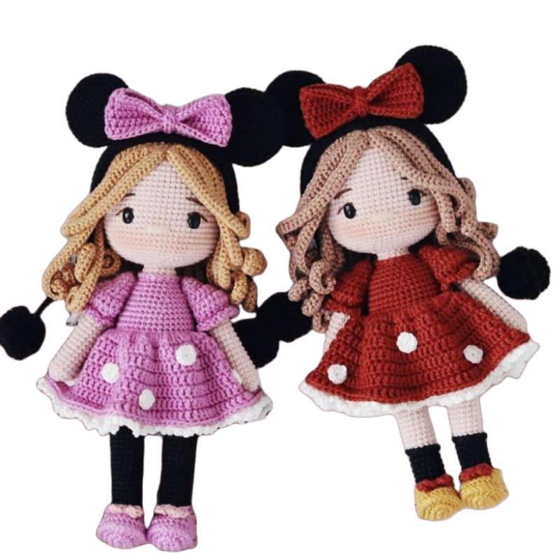 dy钩针编织毛线材料包视频教程娃娃情侣米奇男孩米妮女孩套装摆件