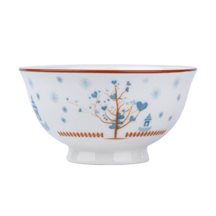 碗家用陶瓷餐具10个装景德镇家用米饭碗创意高脚防烫小碗可微波炉