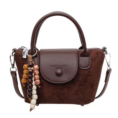 ZATZ麂皮绒手拎质感磨砂饺子包