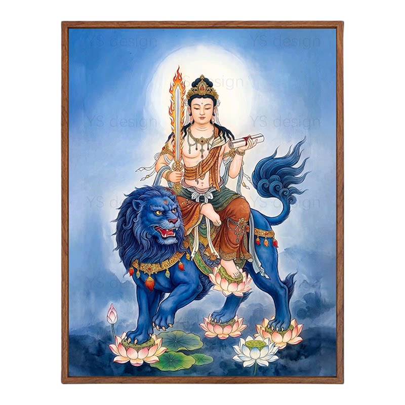 文殊菩萨减压数字油画diy填充画