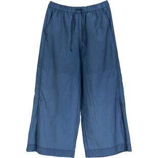 【新品】素然 WHM 26夏女士轻薄简约通勤靛蓝染棉尼龙抽绳九分裤