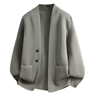 班尼路SK毛衣男春季新款V领纽扣高级感休闲开衫毛衣针织衫外套YS