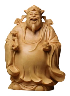 崖柏木雕福禄寿三星实木雕刻手把件家居办公室摆件精雕工艺品文玩