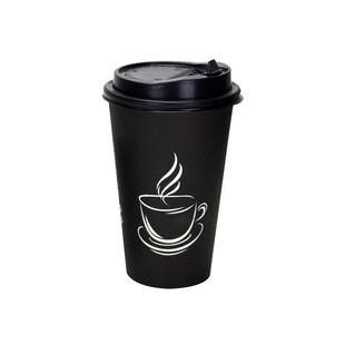 一次性杯子咖啡纸杯奶茶杯加厚热饮豆浆杯外卖打包杯带盖定制