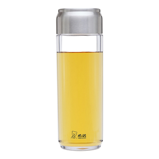 希诺塑料杯加厚摔不烂水杯男女士透明耐热防摔便携隔热茶杯XN8106