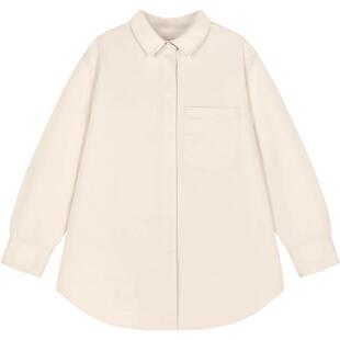 LESS春高密涤纶通勤宽松白色衬衫夹克质感精工外套女2O2211570