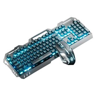 金属真机械手感键盘鼠标套装有线电竞游戏专用键鼠无线电脑台式男