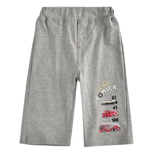 日系童装春秋季男童纯棉假两件套裤汽车卡通元素长裤女宝休闲长裤