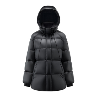 艾莱依户外加厚短款鹅绒服女2025冬季新款环形枕背部收腰羽绒服