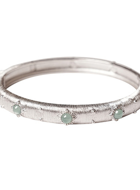 宫里上新正品天然翡翠纯银手镯