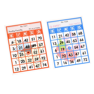 号角&Bingo游戏卡 休闲结婚 派对生日时多人的游戏抽奖机补充卡片