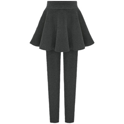 高腰大码长裤女裤裙裤假两件伞裙