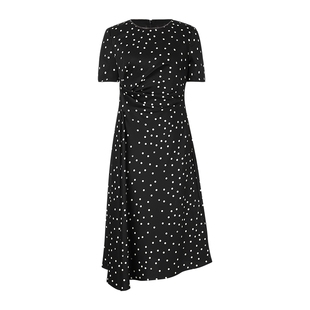 【醋酸】NAERSI娜尔思波点不规则裙摆连衣裙夏季高级感舒适透气裙