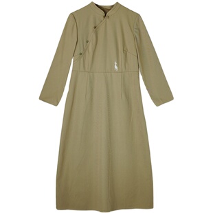 不退换5-23QDC-198【棠梨】前世今生复古轻中式立领修身连衣裙