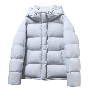 95白鸭绒云朵泡芙羽绒服女连帽短款2025冬季新款小个子加厚面包服