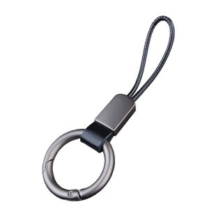 手工真皮汽车钥匙扣挂饰男创意牛皮指环挂件个性钥匙绳圈环女简约