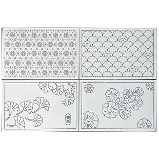 传统经典款刺子绣模板30x20cm图样茶席茶垫模板拓图可重复使用