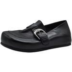 Artmu阿木原创水洗牛皮博肯鞋女厚底单鞋两穿内增高小皮鞋乐福鞋