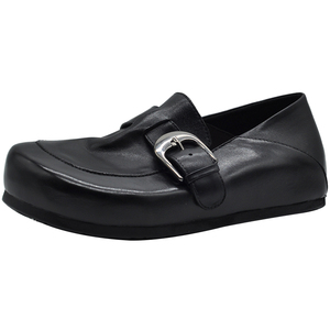 Artmu阿木原创水洗牛皮博肯鞋女厚底单鞋两穿内增高小皮鞋乐福鞋