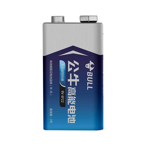 公牛方块叠层大容量电池9v6F22遥控器无线话筒万能万用表9号烟雾报警器九伏碳性正品寻巡线测线仪胎心监护仪